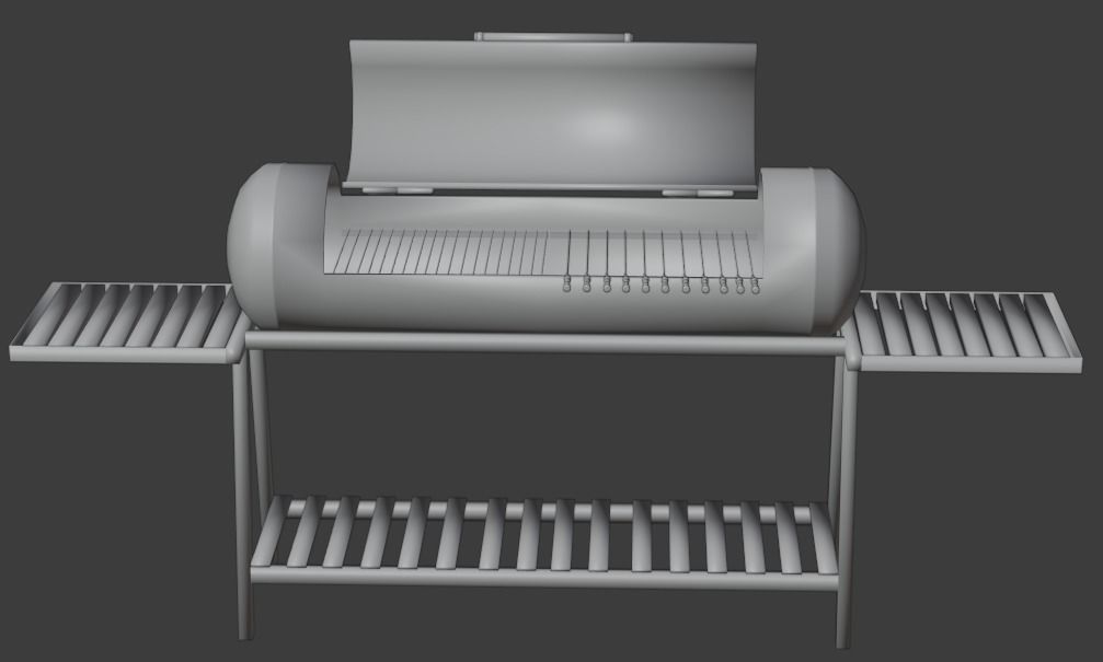 Brazier from a gas cylinder Low-poly 3D model_38