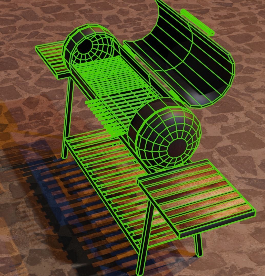 Brazier from a gas cylinder Low-poly 3D model_15