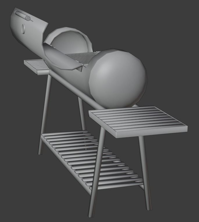 Brazier from a gas cylinder Low-poly 3D model_41