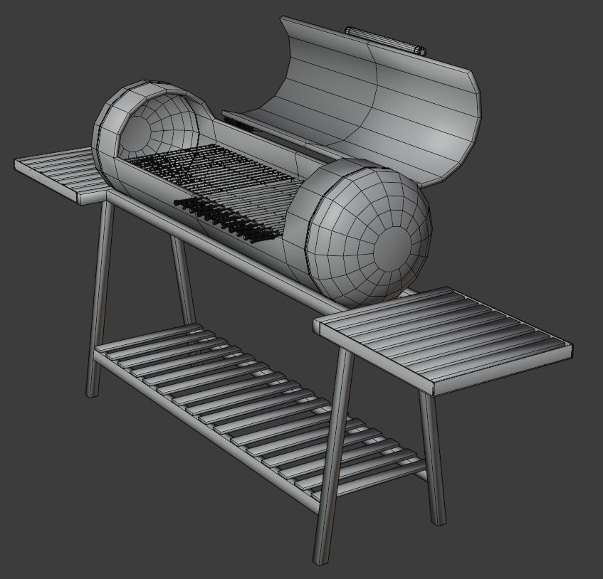 Brazier from a gas cylinder Low-poly 3D model_27