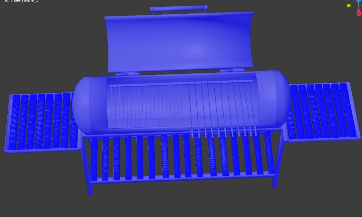 Brazier from a gas cylinder Low-poly 3D model_20