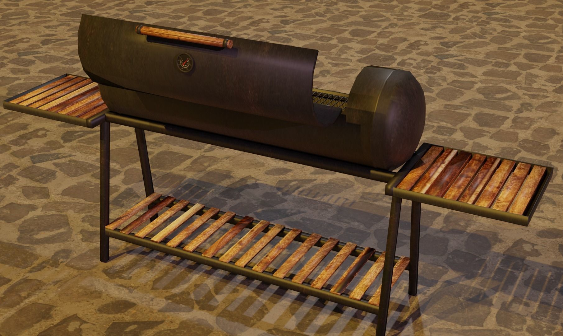 Brazier from a gas cylinder Low-poly 3D model_11