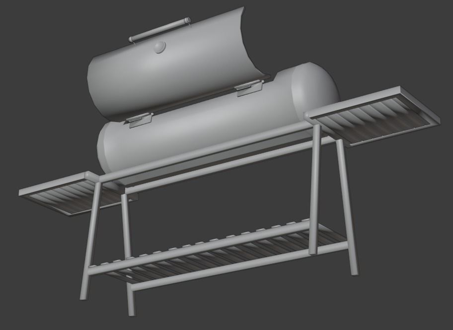 Brazier from a gas cylinder Low-poly 3D model_40