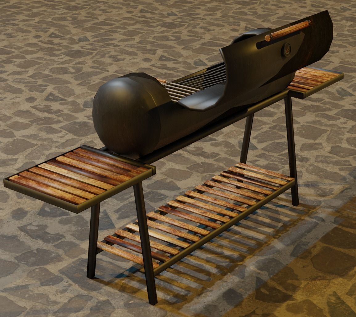 Brazier from a gas cylinder Low-poly 3D model_10