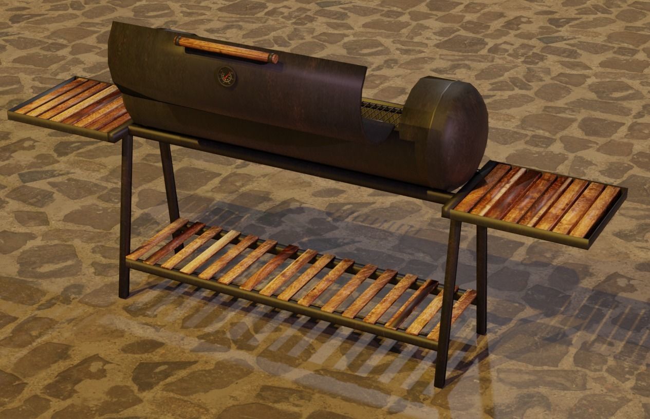 Brazier from a gas cylinder Low-poly 3D model_9