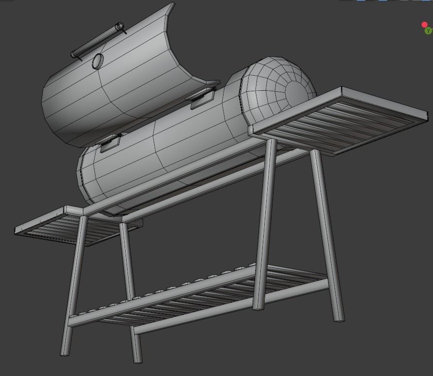 Brazier from a gas cylinder Low-poly 3D model_34