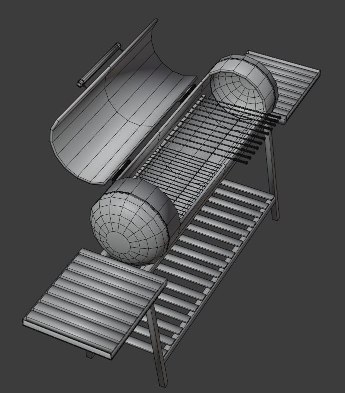 Brazier from a gas cylinder Low-poly 3D model_30