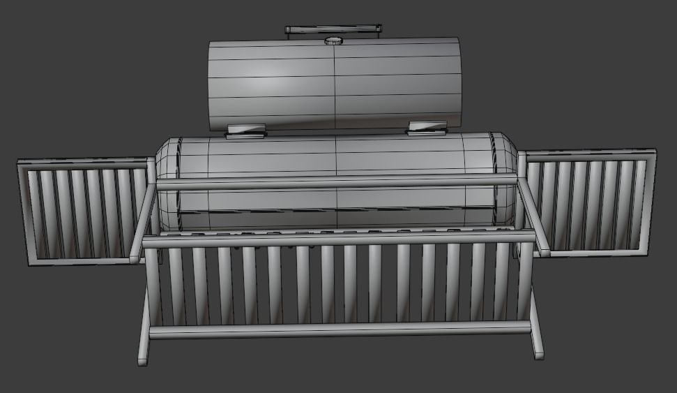 Brazier from a gas cylinder Low-poly 3D model_32