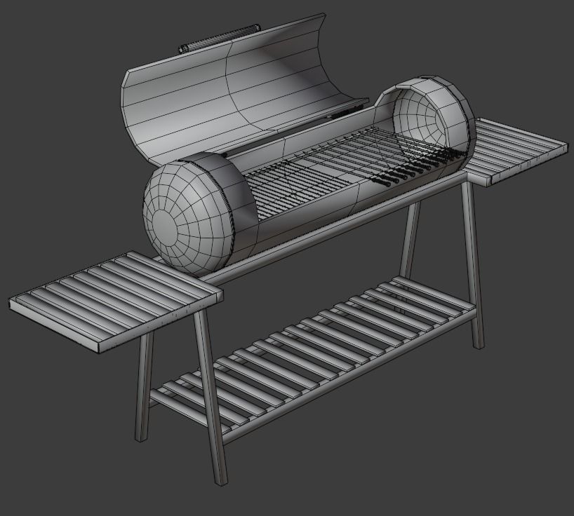 Brazier from a gas cylinder Low-poly 3D model_35
