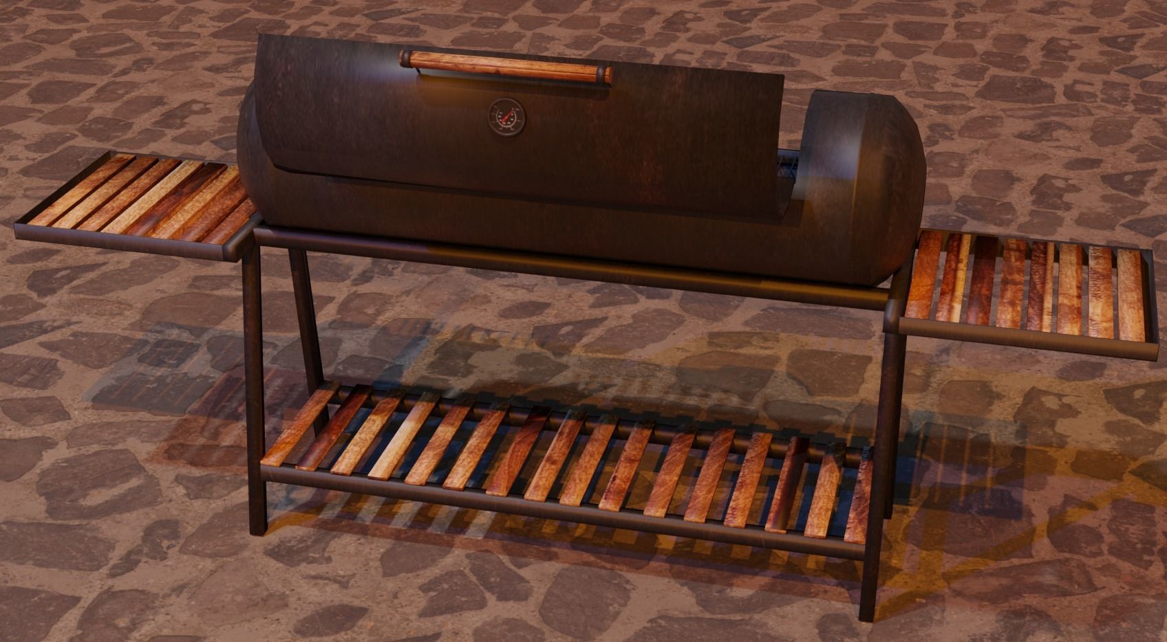 Brazier from a gas cylinder Low-poly 3D model_4