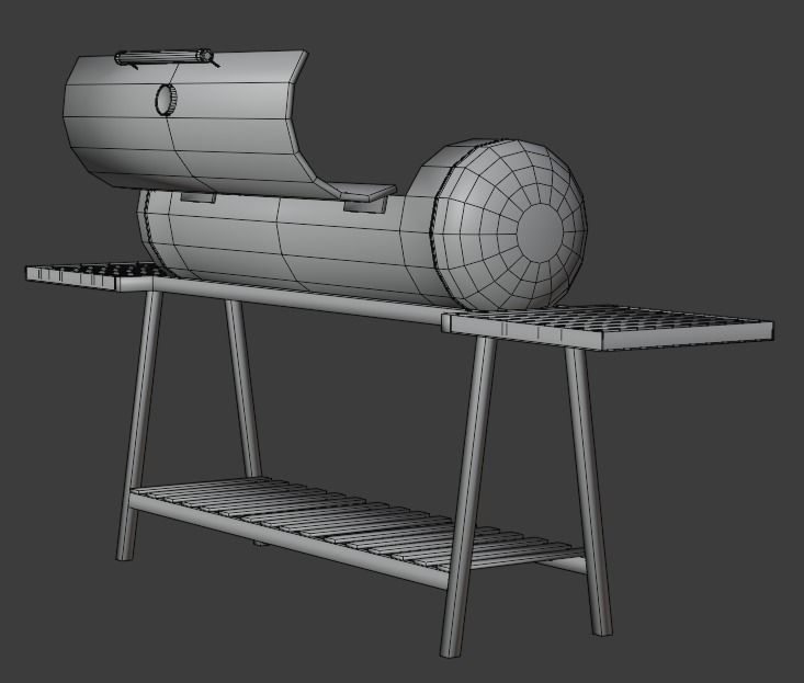 Brazier from a gas cylinder Low-poly 3D model_31