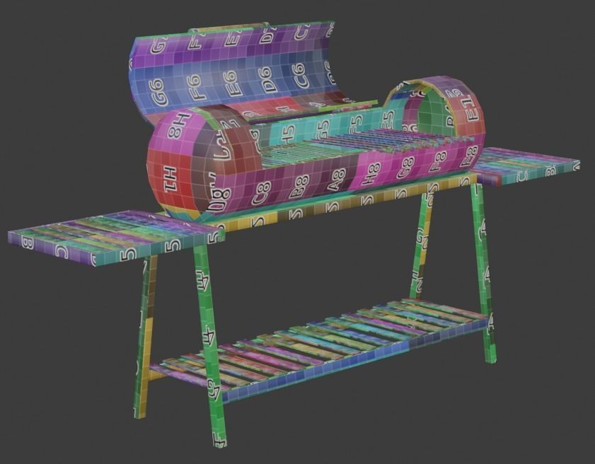 Brazier from a gas cylinder Low-poly 3D model_52