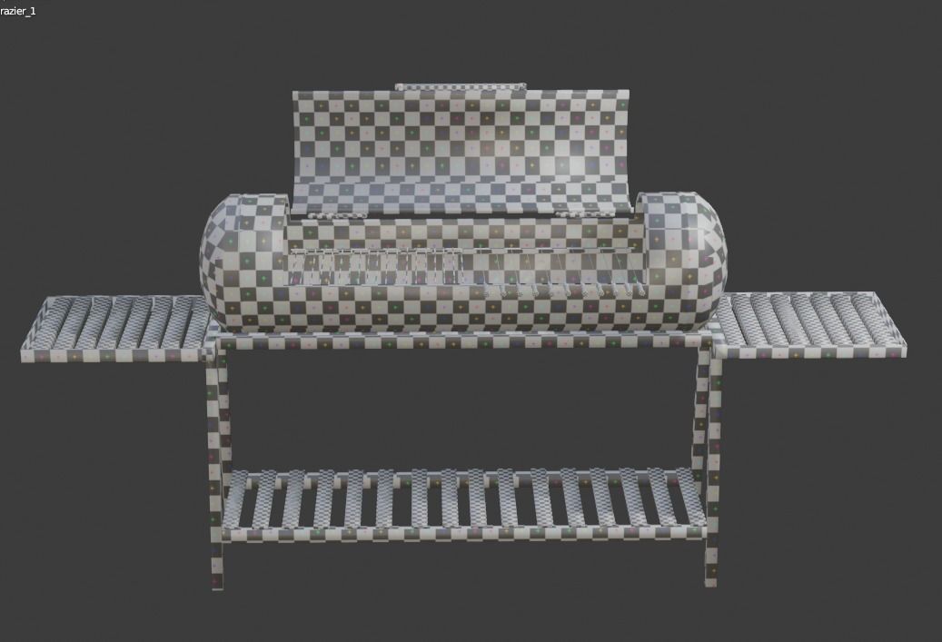 Brazier from a gas cylinder Low-poly 3D model_16