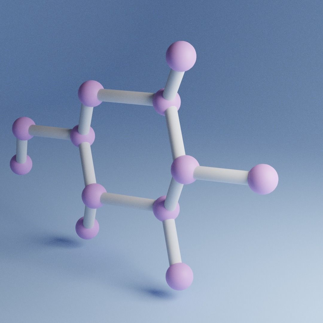 Biomolecules - six Monosaccharides 3D models 3D model_2