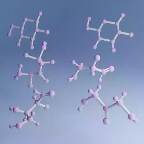 Biomolecules - six Monosaccharides 3D models