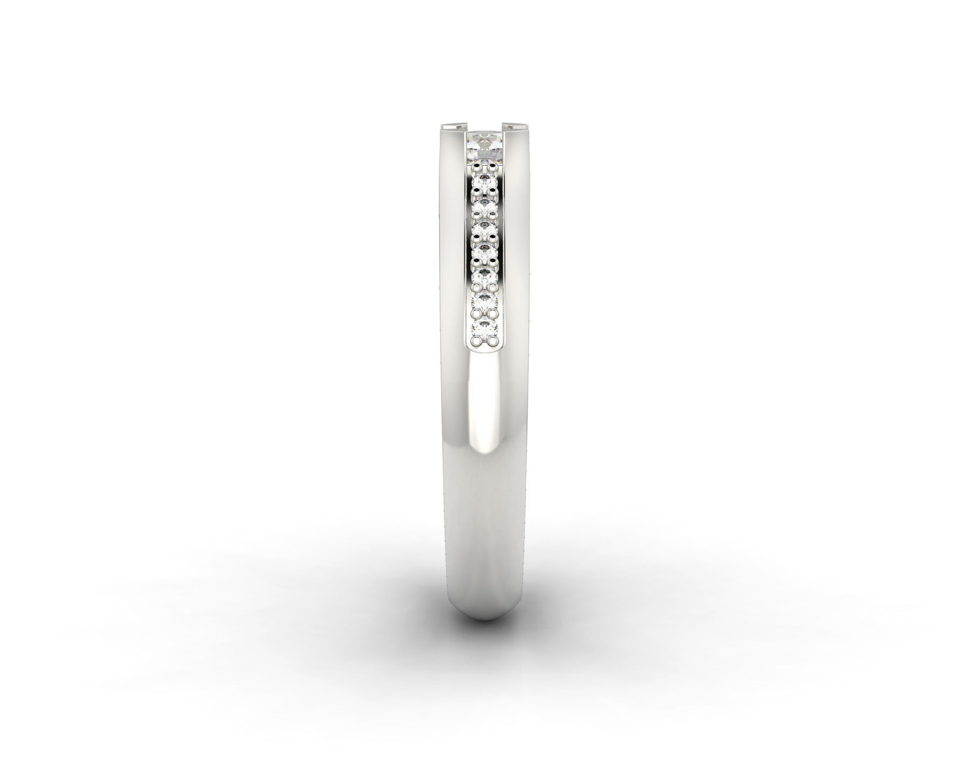 D-0984 diamond engagement ring gold 3D print model_2