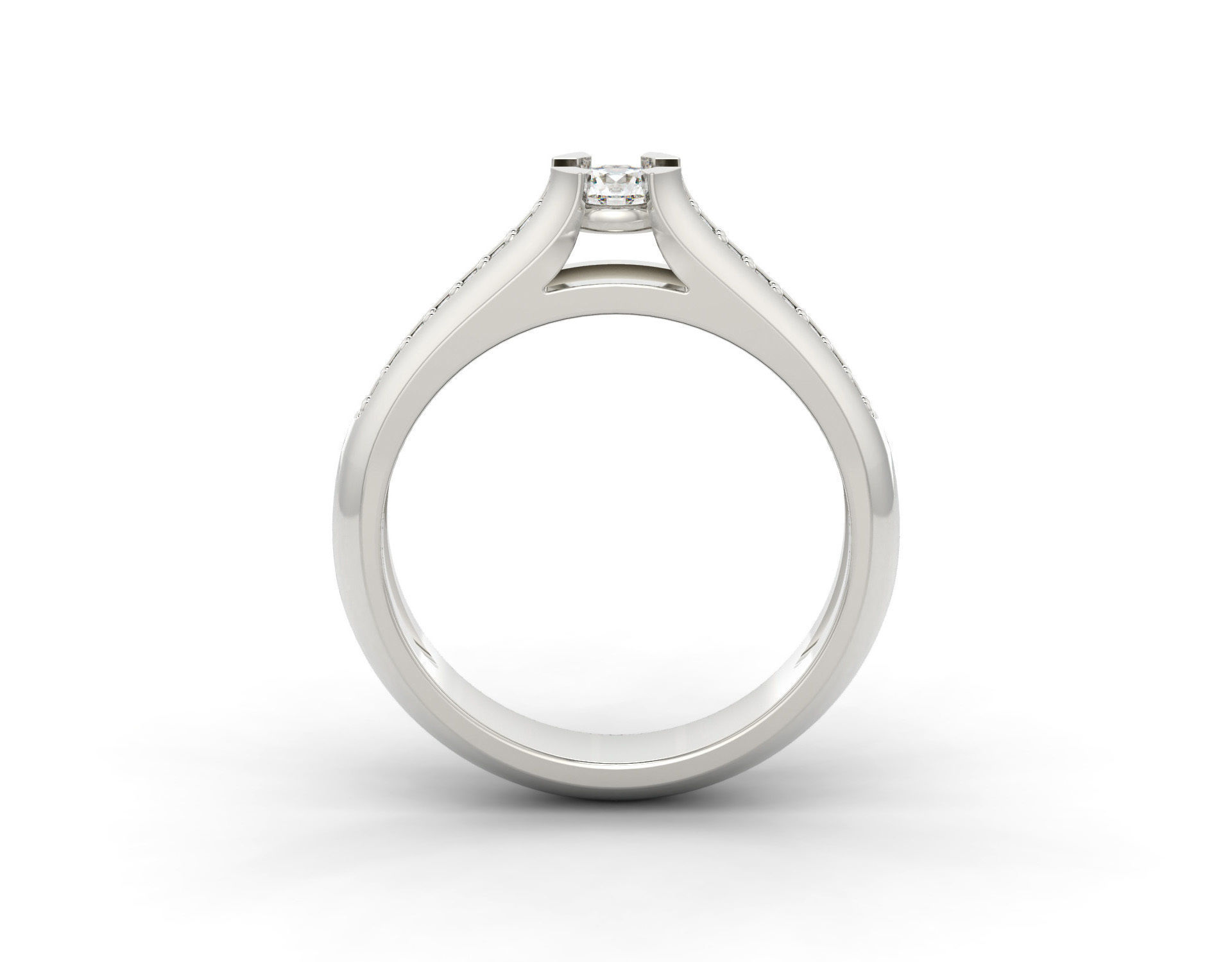 D-0984 diamond engagement ring gold 3D print model_1
