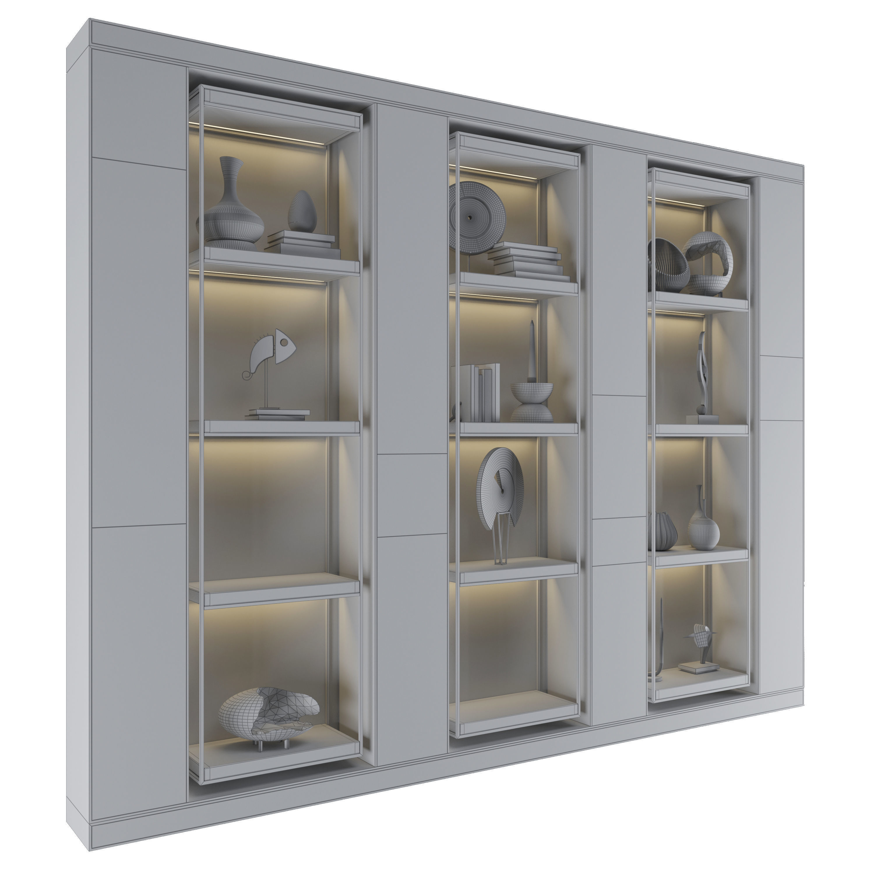 Shelf 3D model glass display cabinet - bedroom furniture sets... 3D model_3
