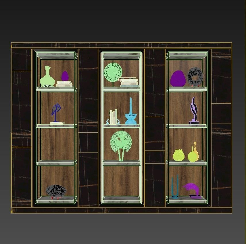 Shelf 3D model glass display cabinet - bedroom furniture sets... 3D model_7
