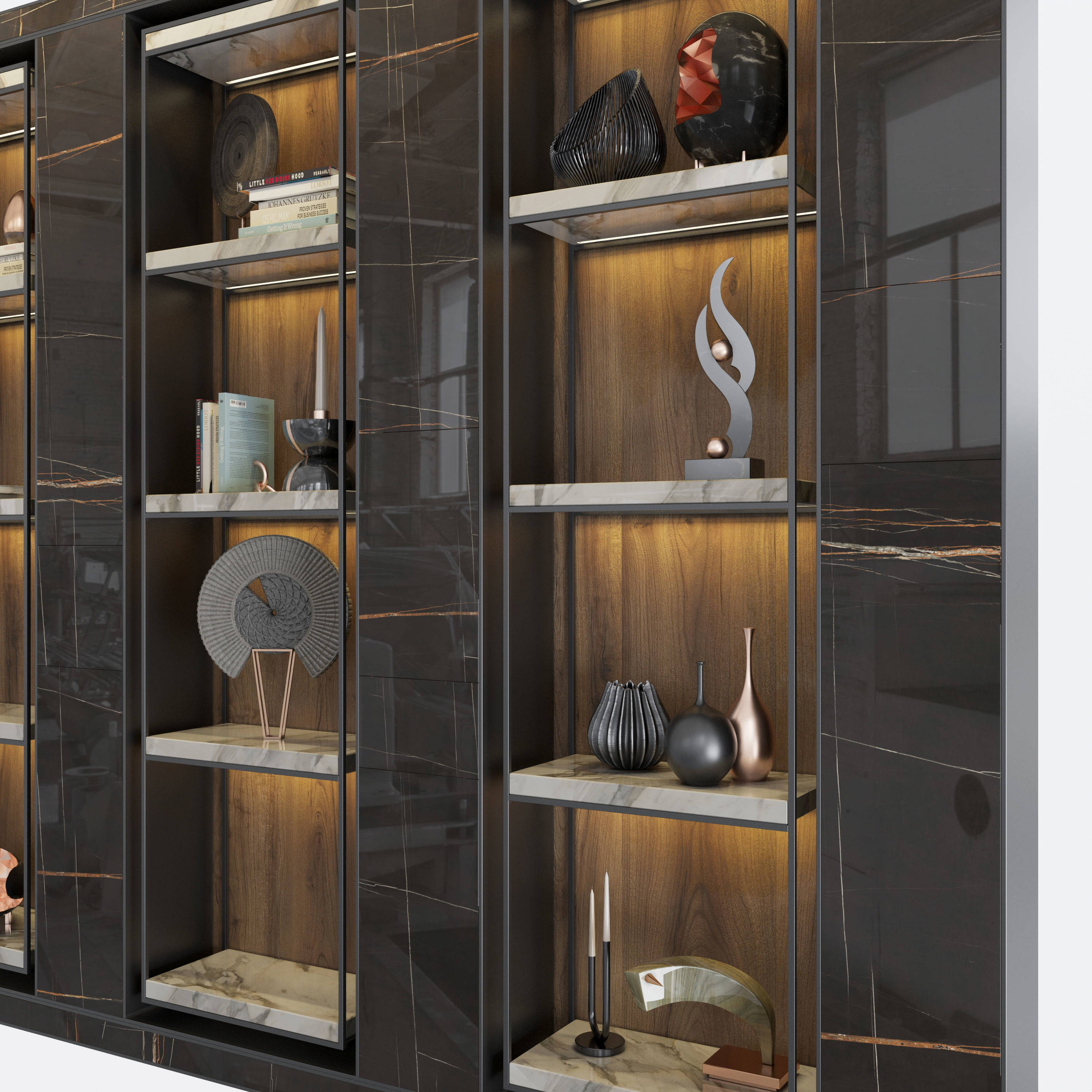 Shelf 3D model glass display cabinet - bedroom furniture sets... 3D model_2