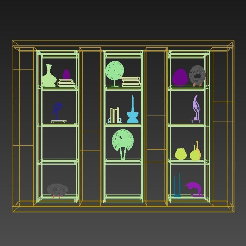 Shelf 3D model glass display cabinet - bedroom furniture sets... 3D model_6