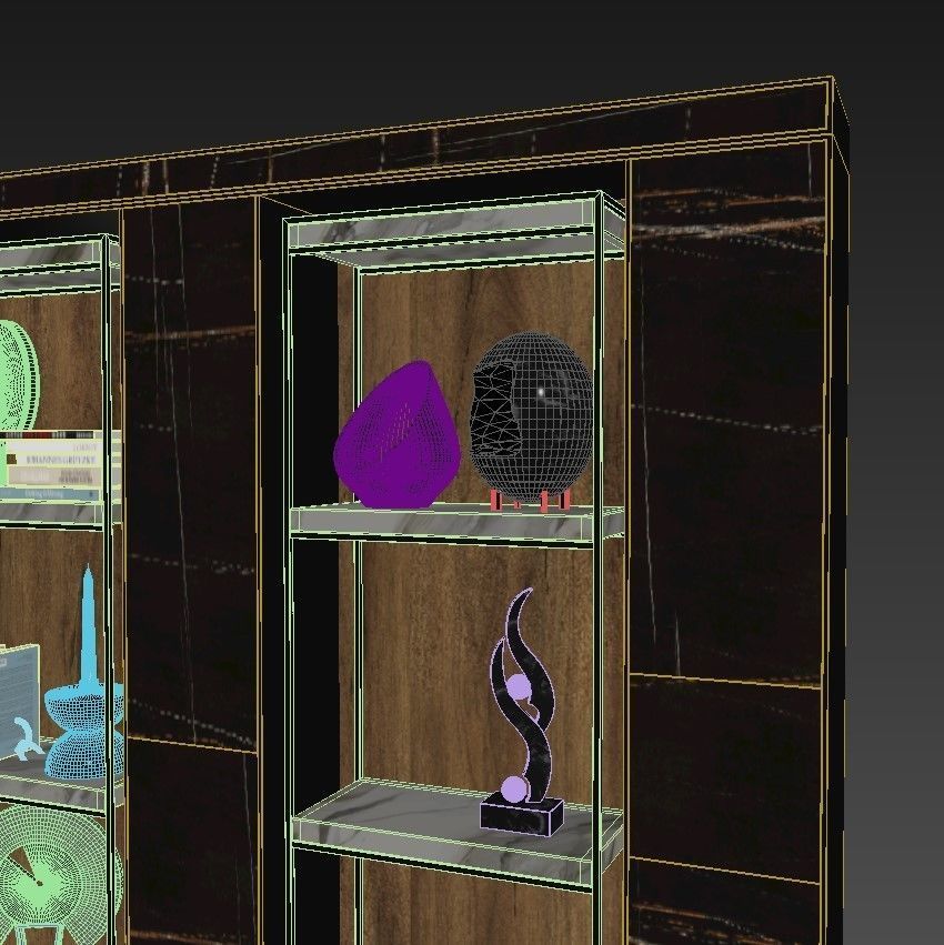 Shelf 3D model glass display cabinet - bedroom furniture sets... 3D model_4