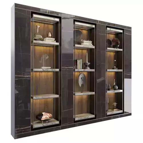 Shelf 3D model glass display cabinet - bedroom furniture sets... 3D model