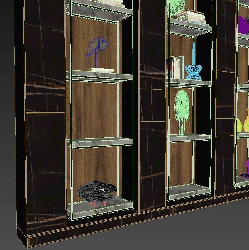 Shelf 3D model glass display cabinet - bedroom furniture sets... 3D model_8