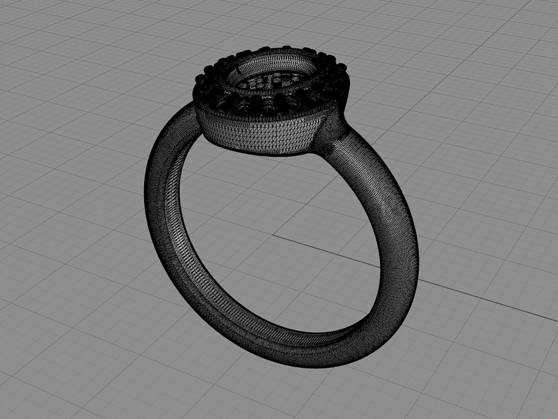 D-1040 oval emerald and diamond ring gold 3D print model_4