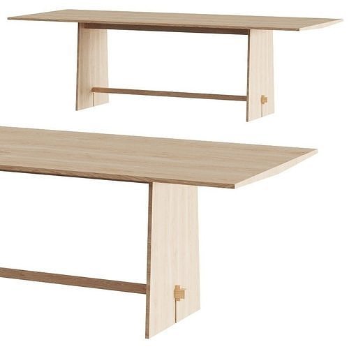 Conmoto Tension Solid Oak Dining Tables 3D model