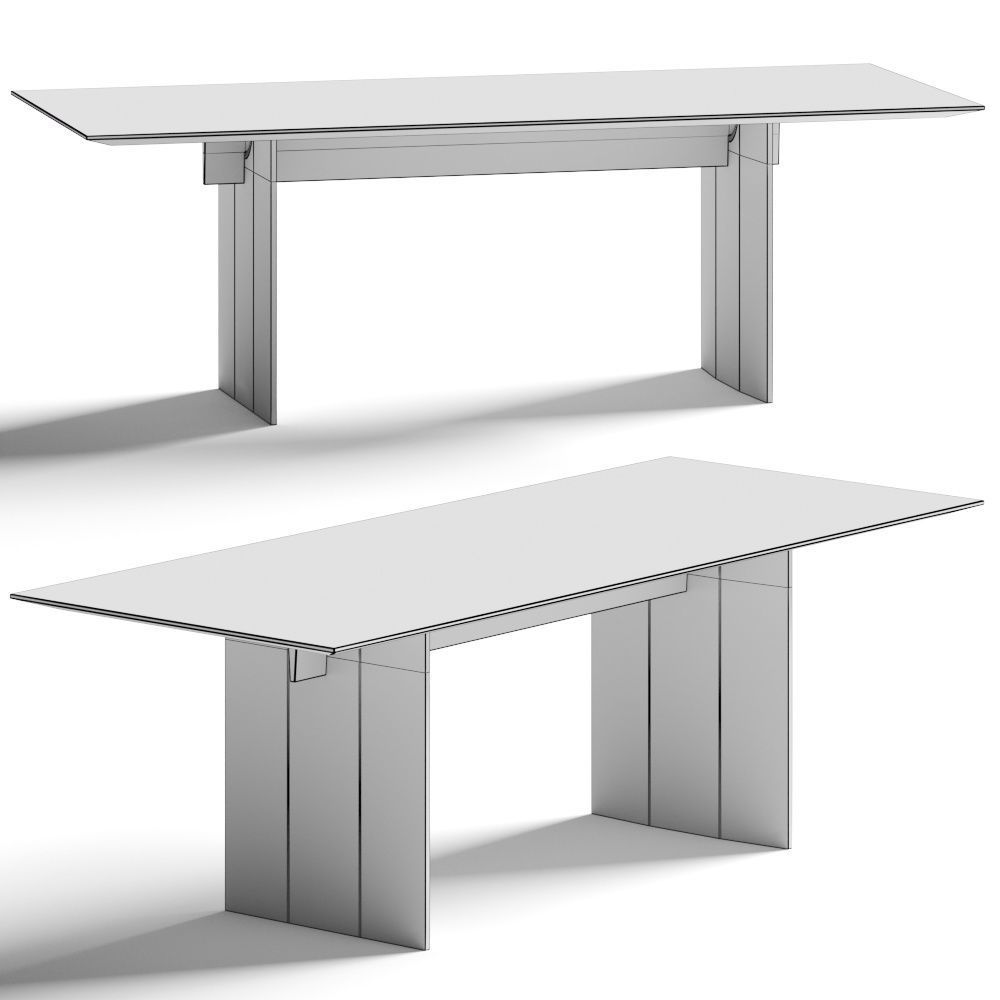 Karimoku Case Study Kinuta Dining N-DT01 Dining Tables 3D model_1