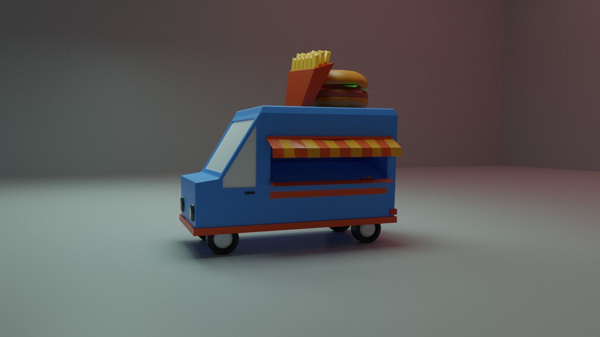 Food Cars Low-poly 3D model_6