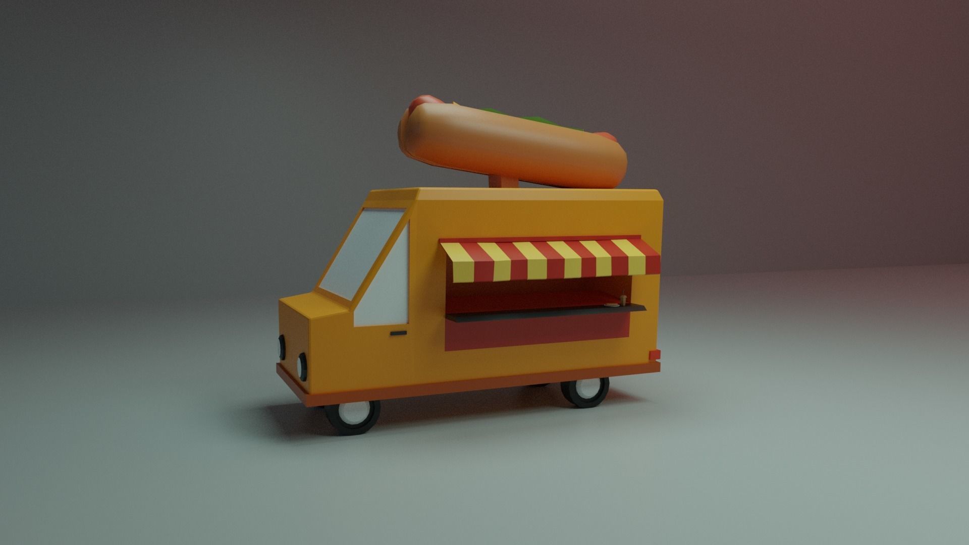 Food Cars Low-poly 3D model_5