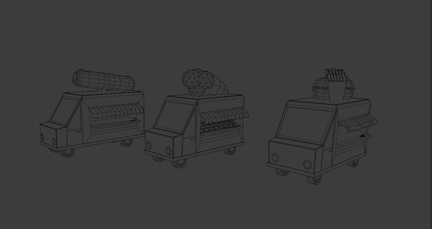Food Cars Low-poly 3D model_7