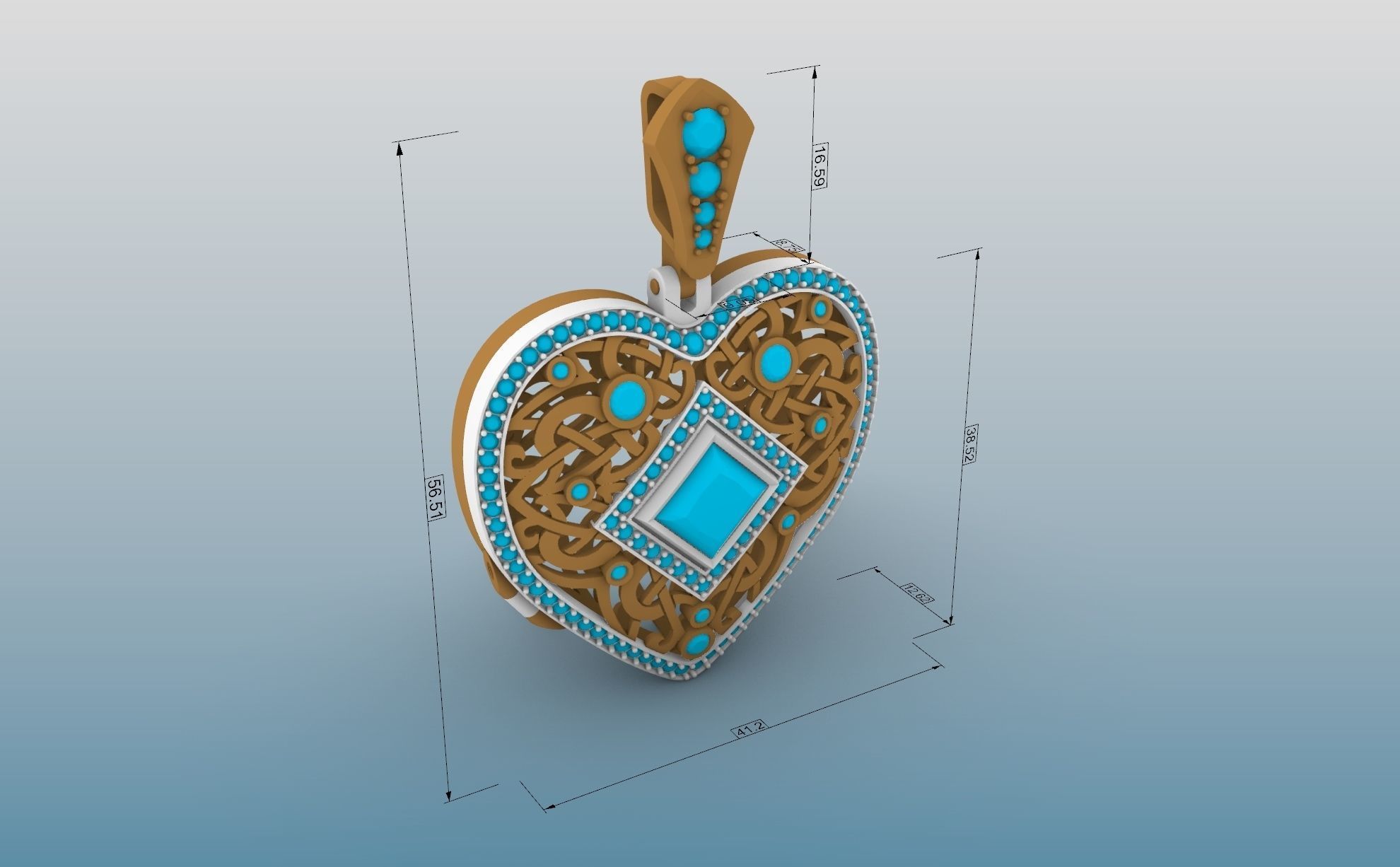 Heart Pendant 3D print model_8
