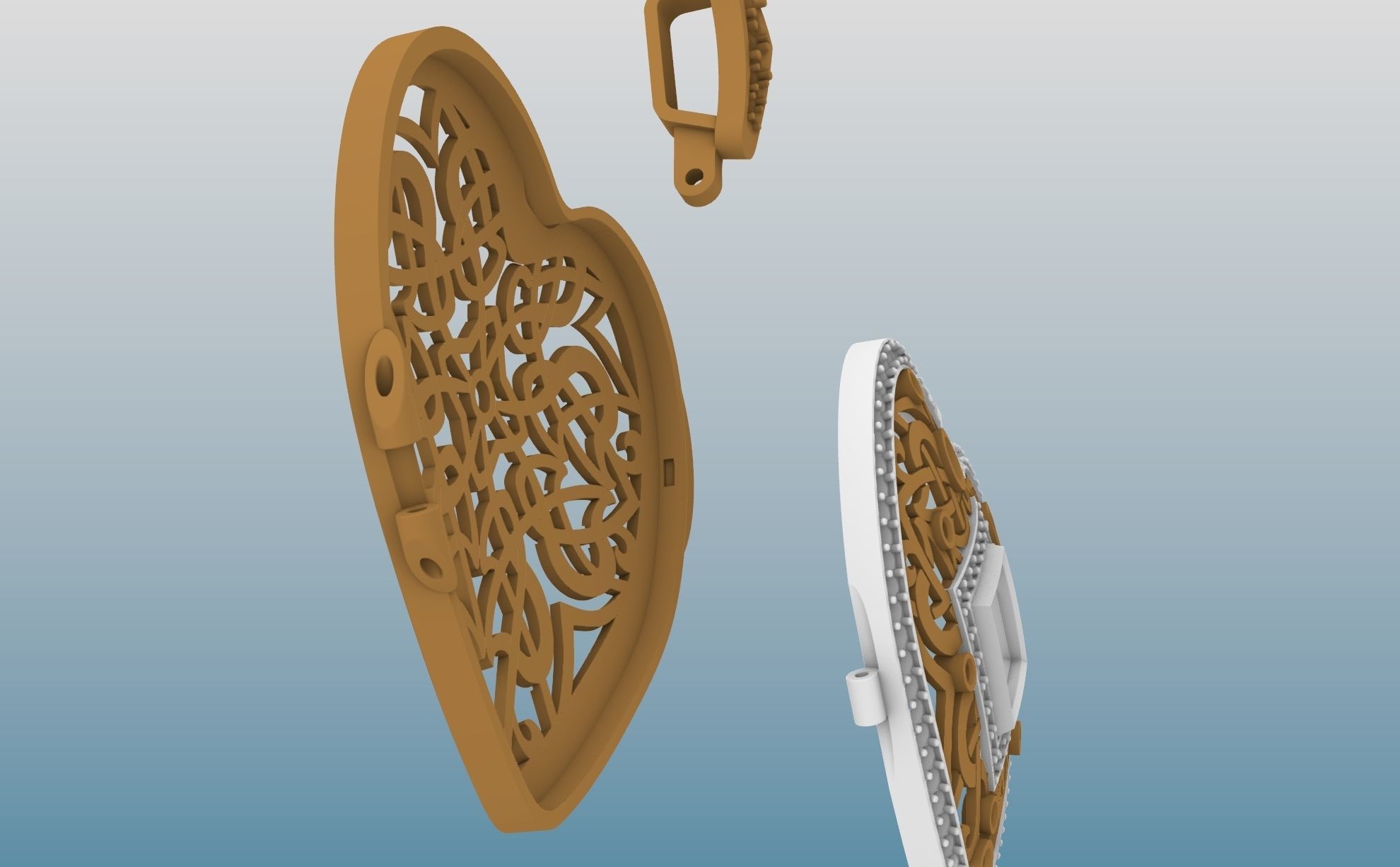 Heart Pendant 3D print model_15