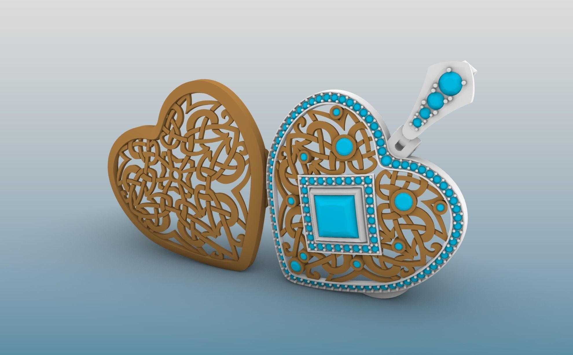 Heart Pendant 3D print model_4
