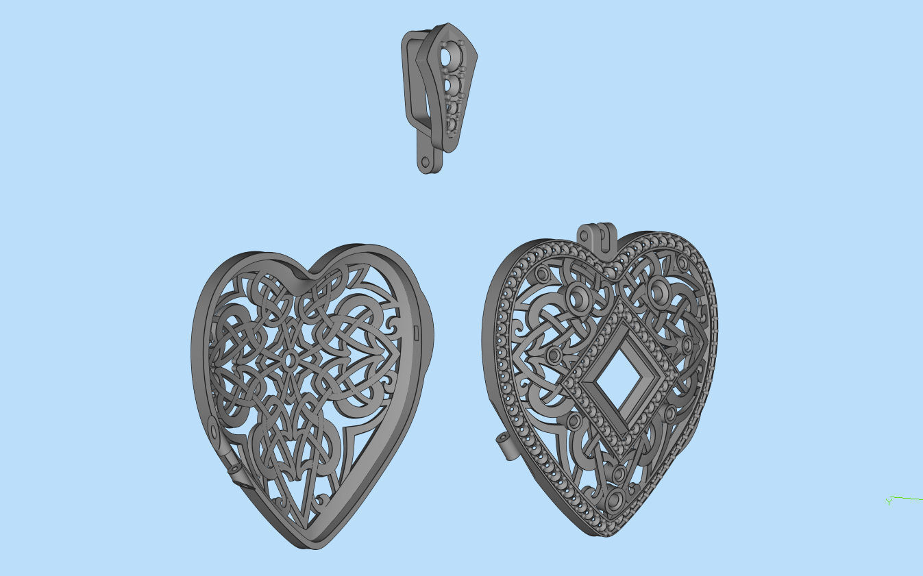 Heart Pendant 3D print model_19