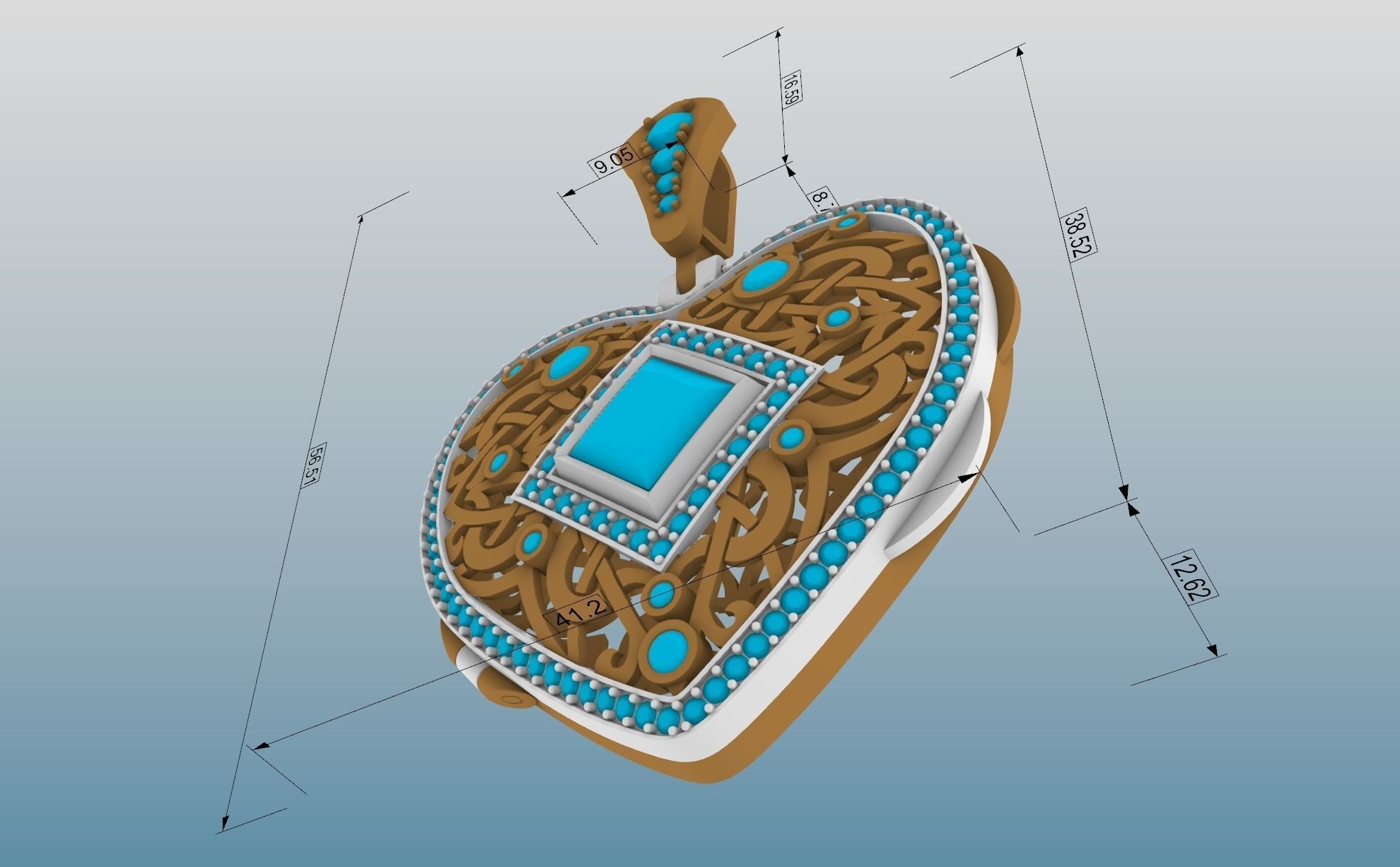 Heart Pendant 3D print model_9