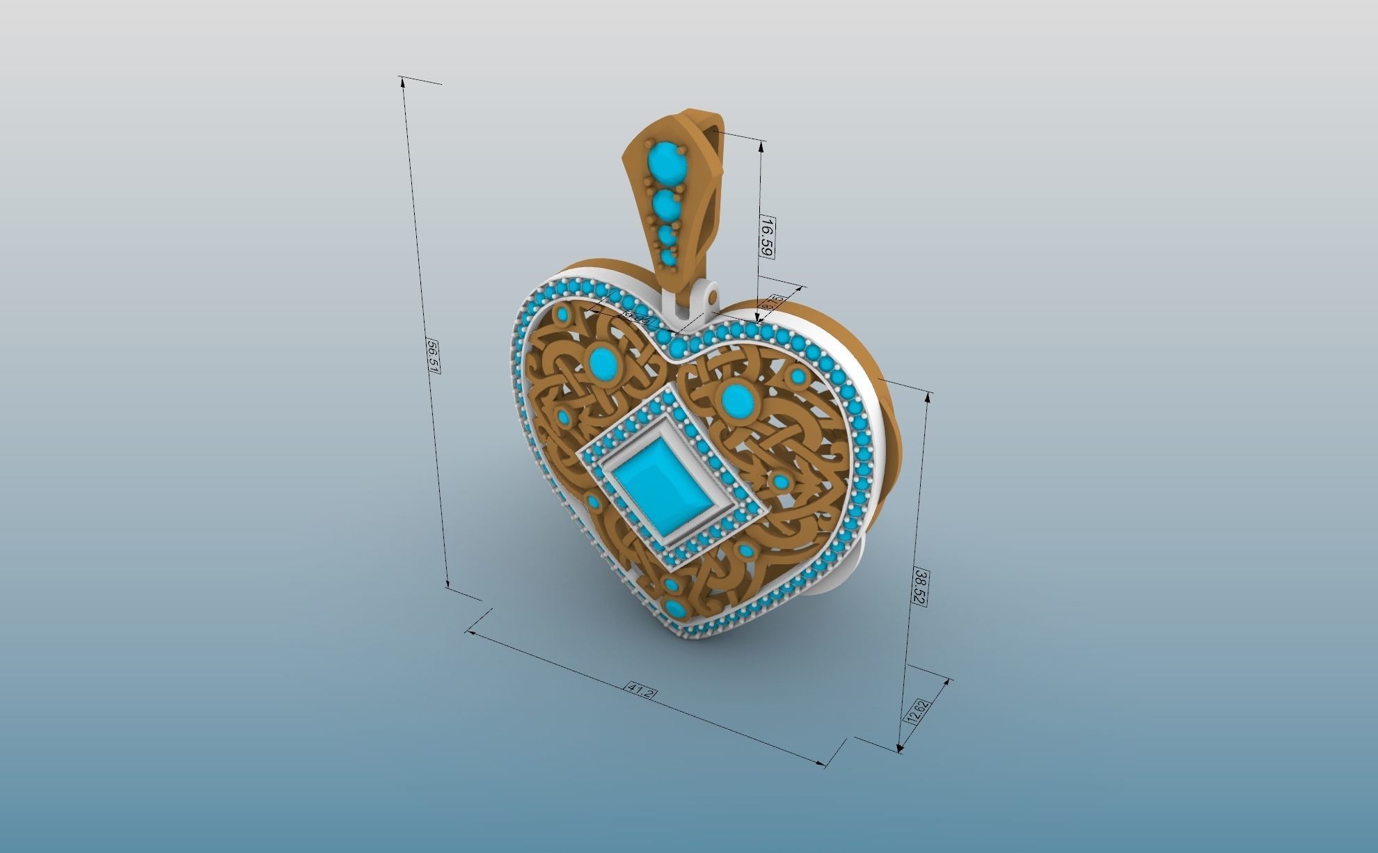 Heart Pendant 3D print model_7