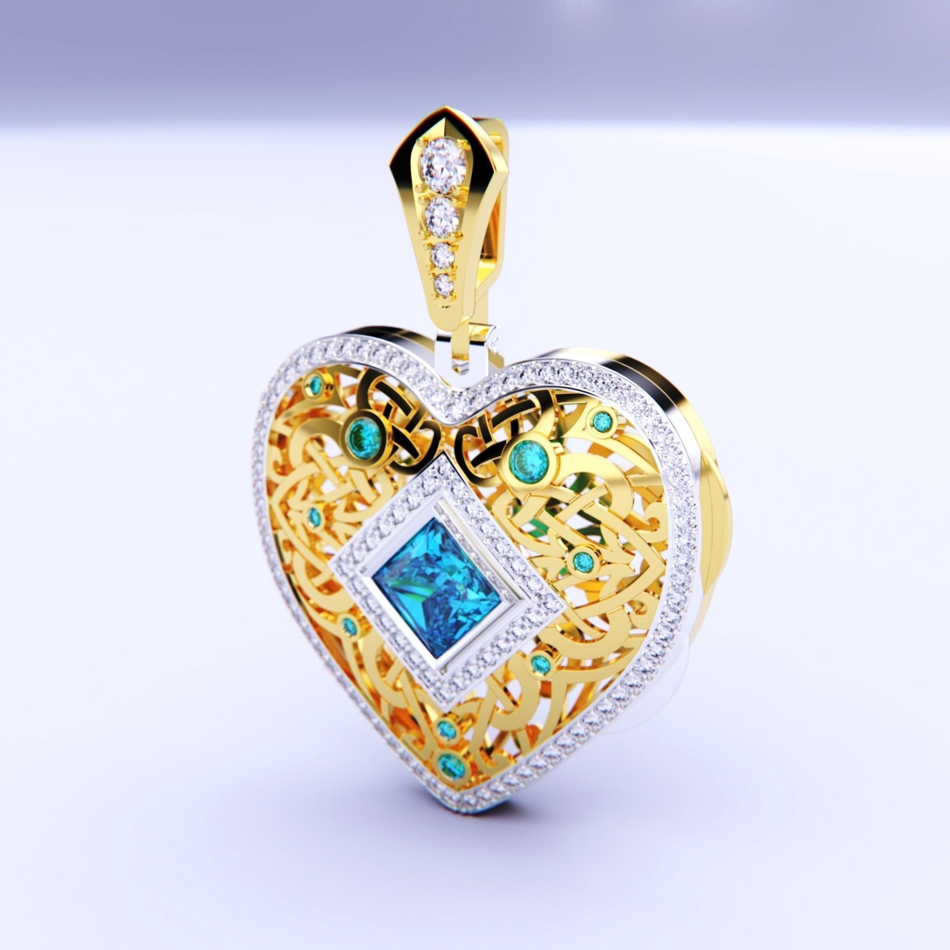 Heart Pendant 3D print model_18