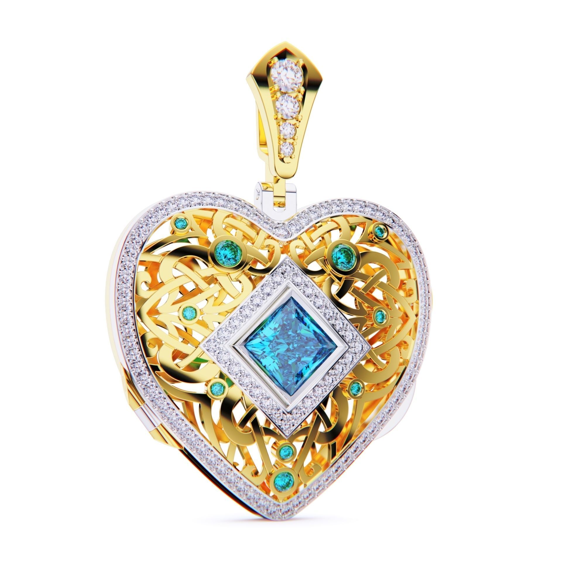 Heart Pendant 3D print model_17