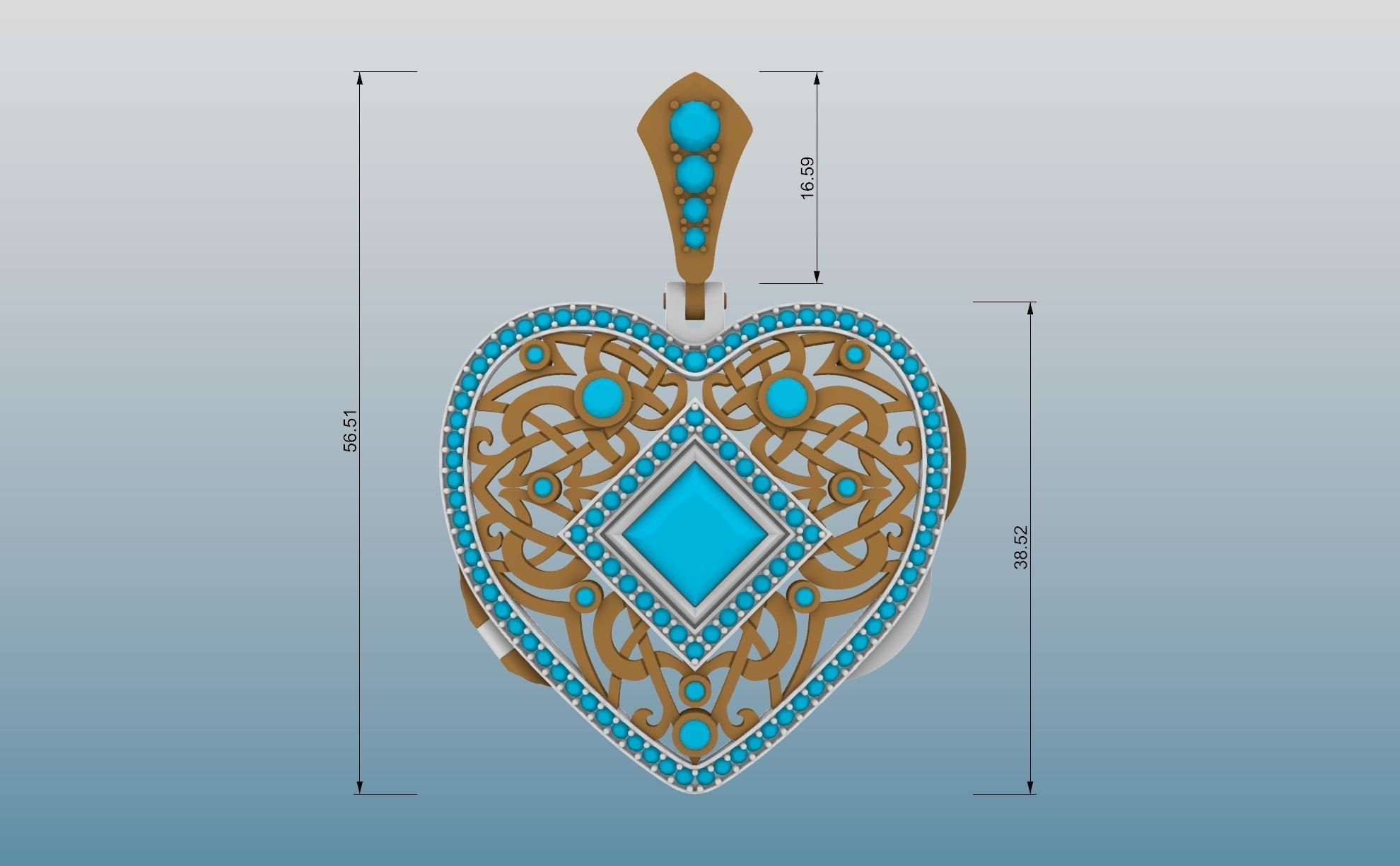 Heart Pendant 3D print model_5