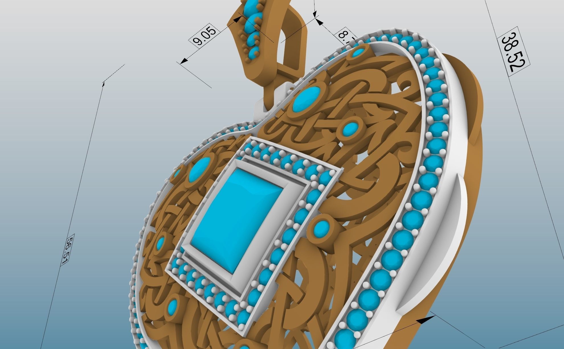 Heart Pendant 3D print model_10
