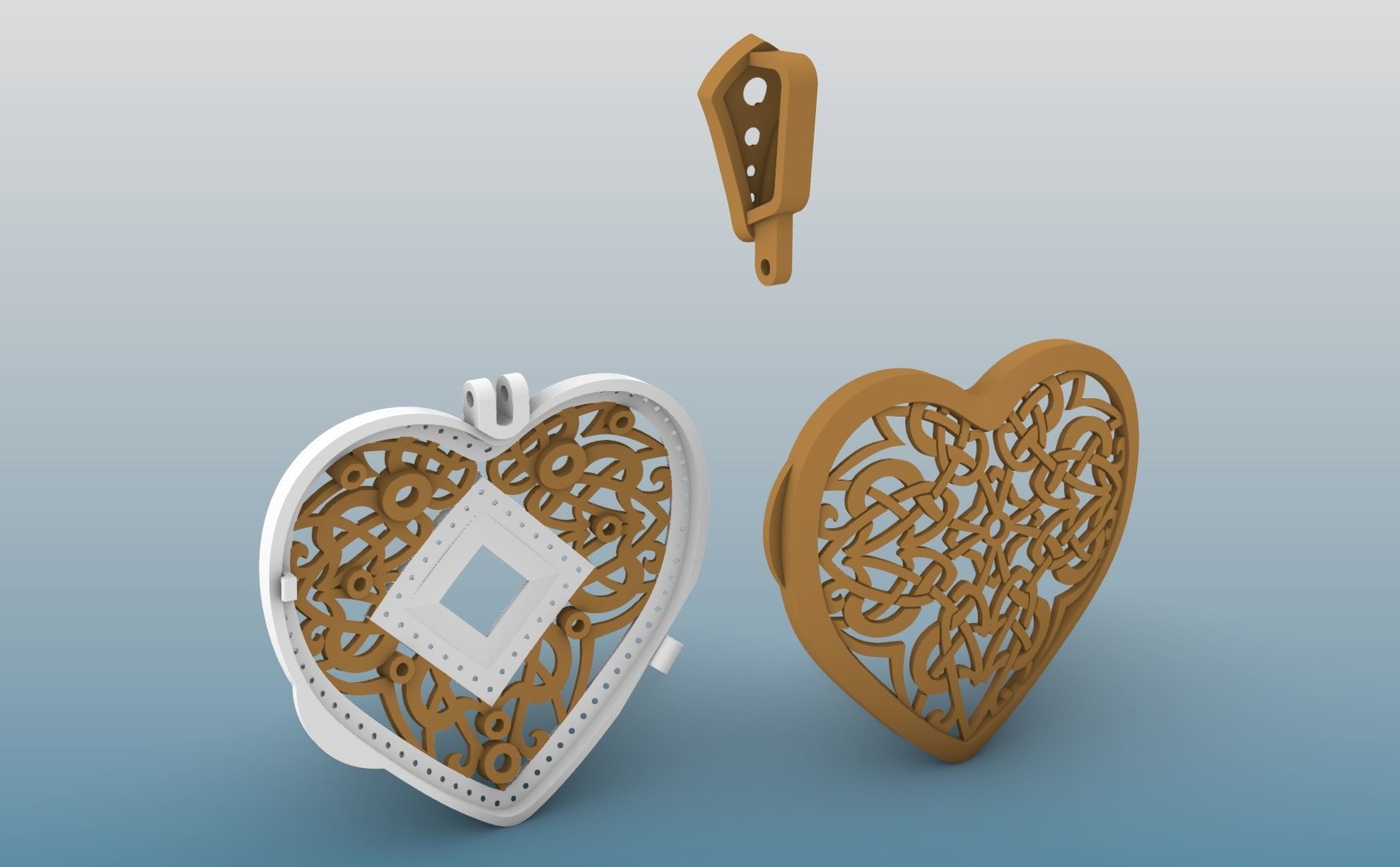 Heart Pendant 3D print model_13