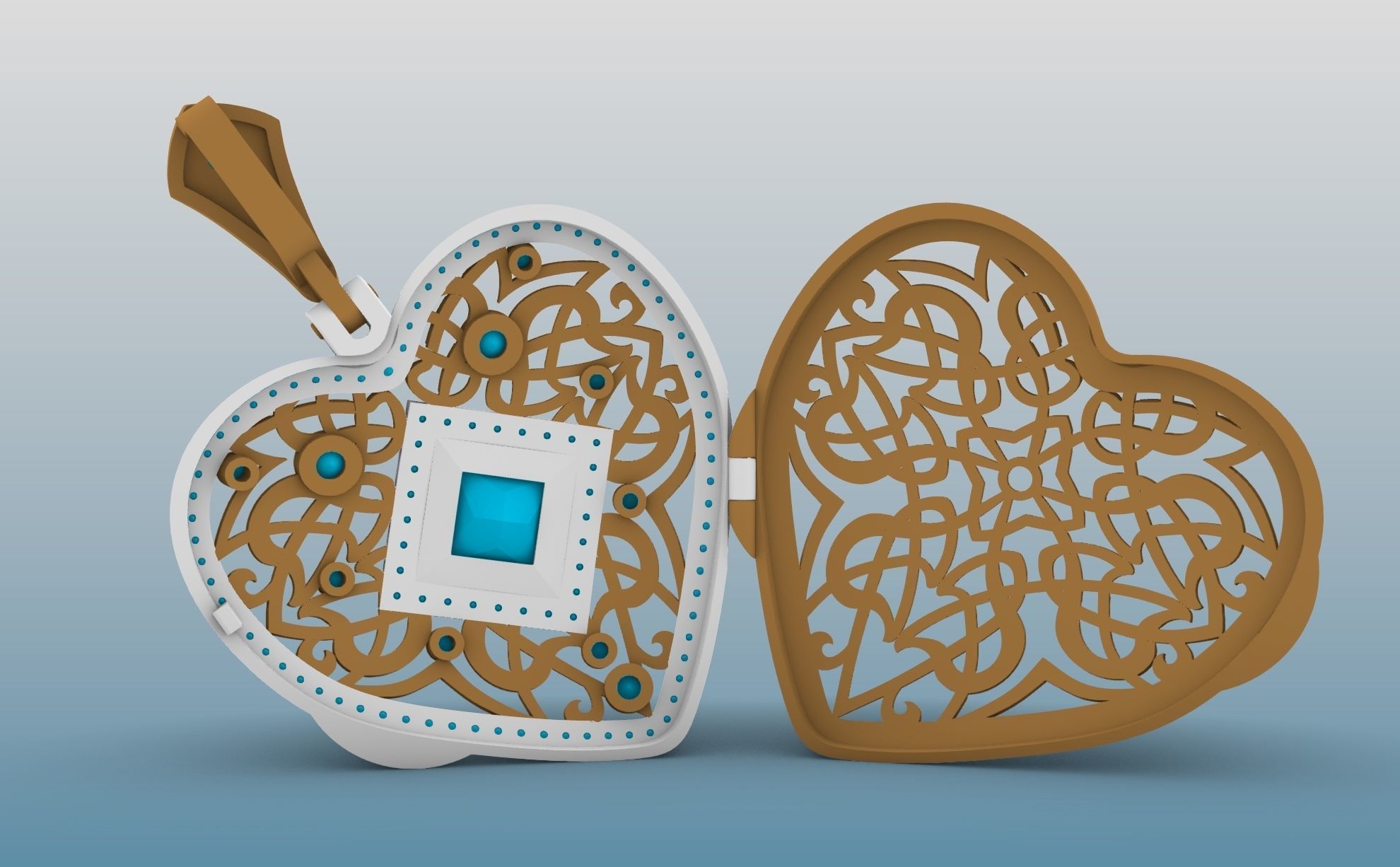 Heart Pendant 3D print model_12