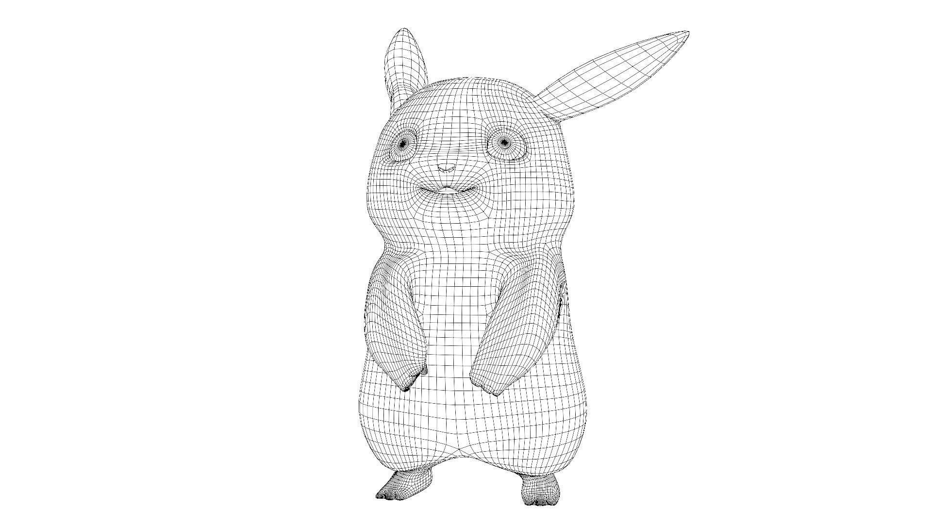 Pikachu Model With Fur Texture 3D model_1