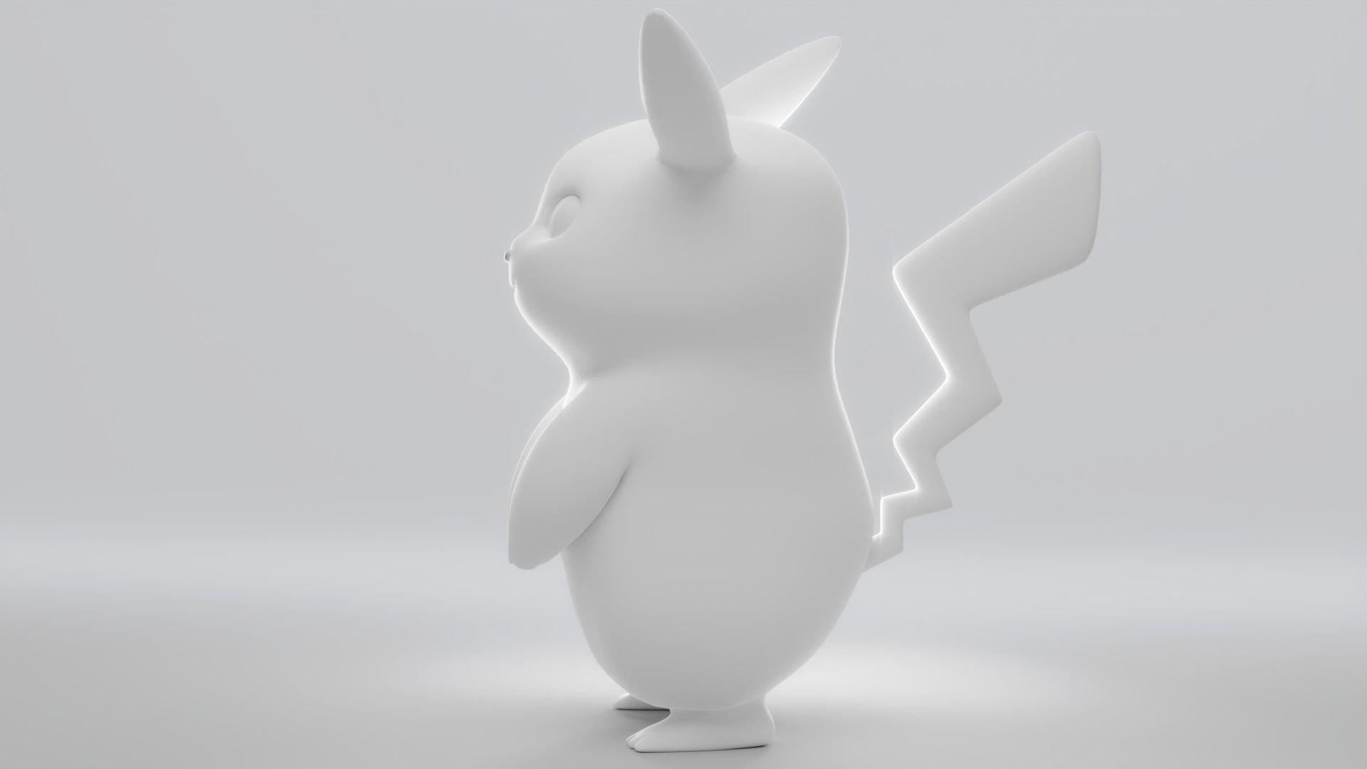 Pikachu Model With Fur Texture 3D model_5