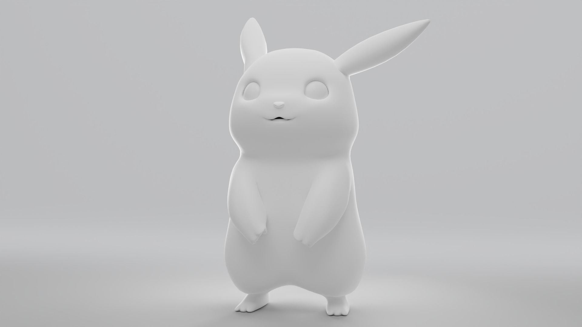 Pikachu Model With Fur Texture 3D model_2