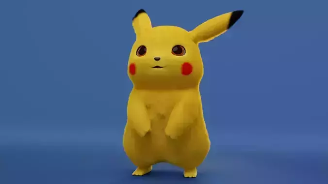 Pikachu Model With Fur Texture
